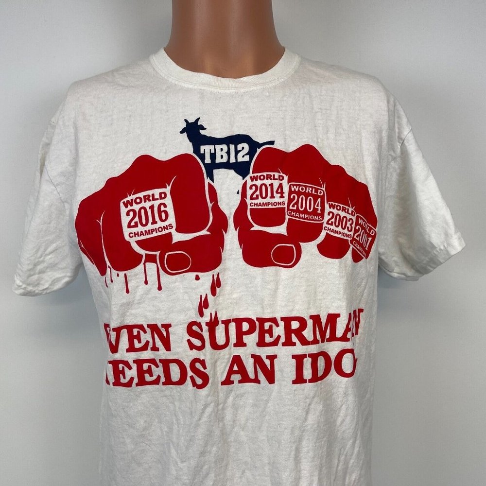 Tom Brady 5 Super Bowl Rings Even Superman Needs An Idol T Shirt NFL Football M